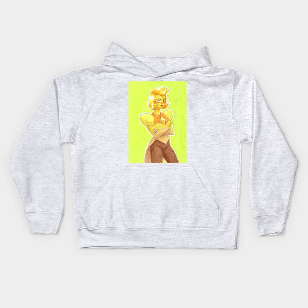 Yellow Diamond Kids Hoodie by KaylaNostrade